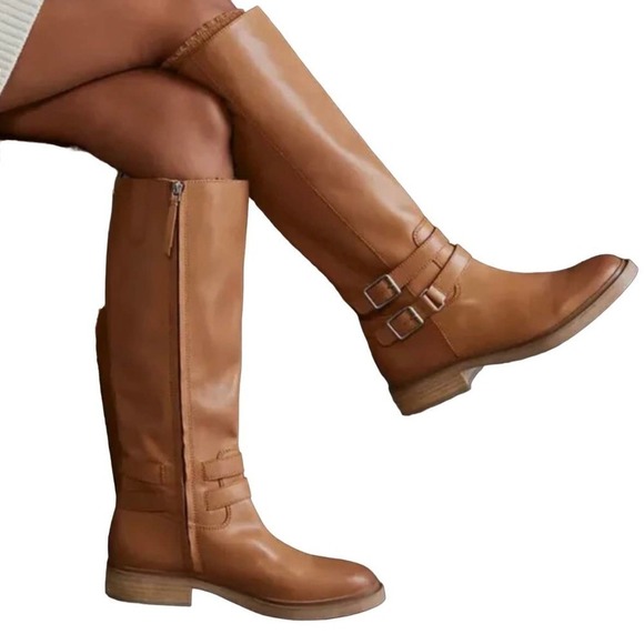 SAM EDELMAN FREDA TALL LEATHER RIDING BOOTS BROWN‎ NWOT WOMEN'S SIZE 6.5 - Picture 1 of 16